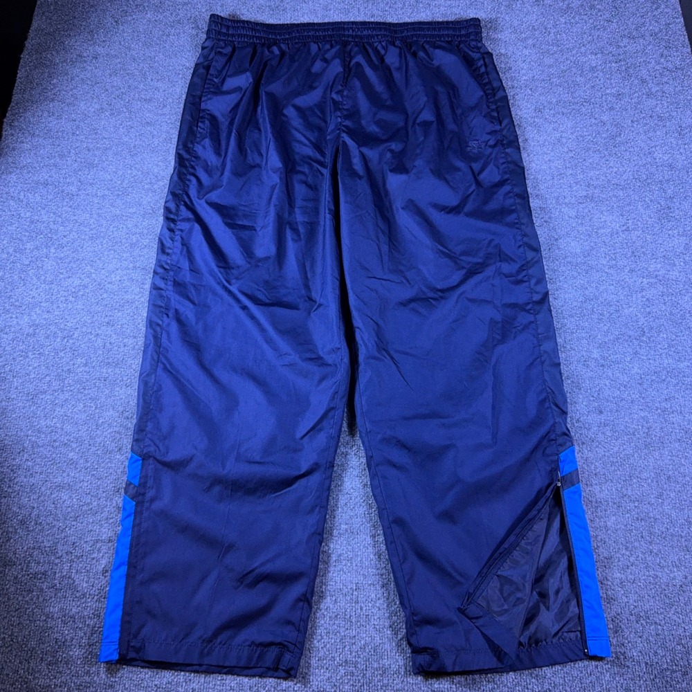 Starter Windbreaker Track Pants Vintage 90s Zip Leg Mens XL Navy Athletic